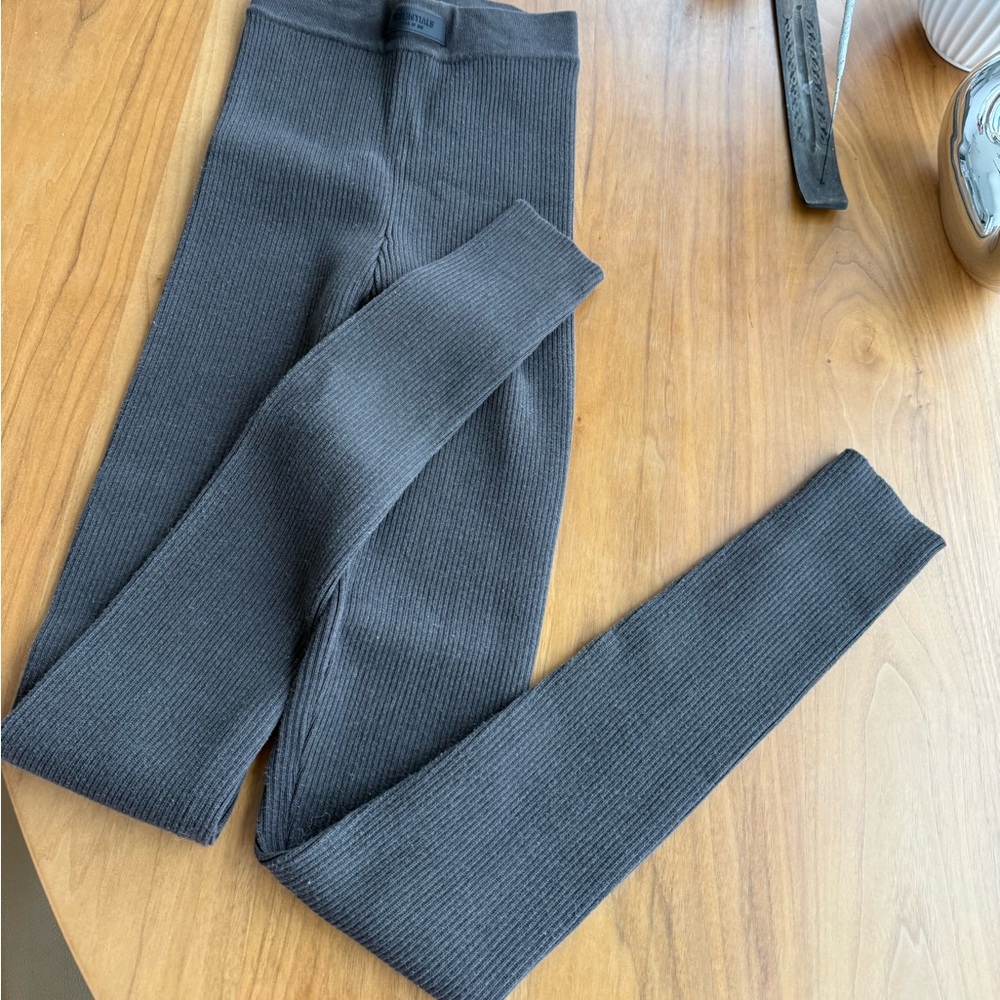 Gray Ribbed Leggings. Essentials Fear of God.  Size S. Like new